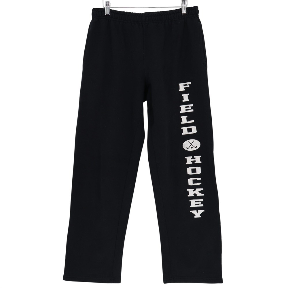 Gildan Dry Blend Field Hockey Sweatpants Mens Large Black Cotton Elastic Waist
